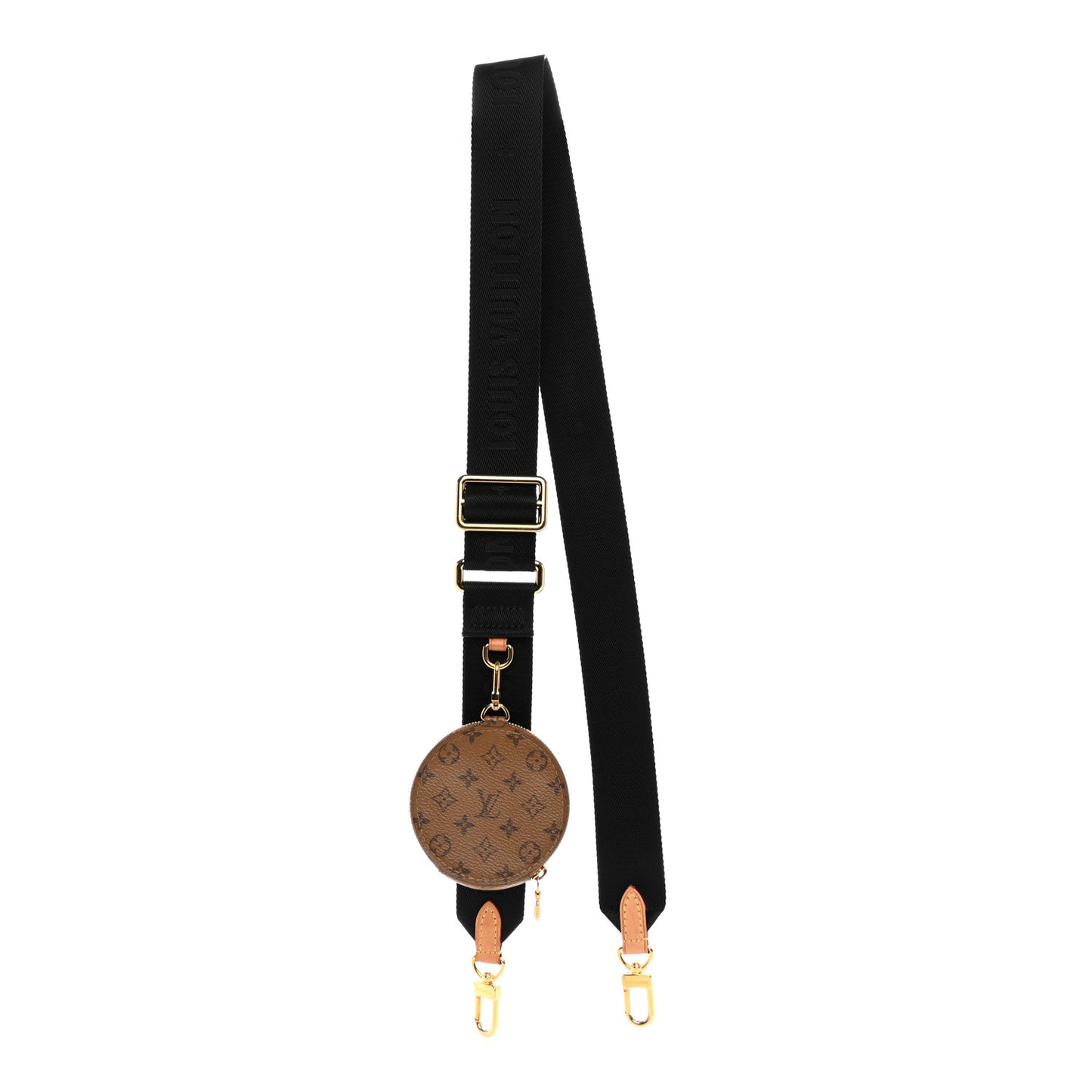 Reverse Monogram Multi Pochette Accessories Bandouliere Shoulder Strap Black
