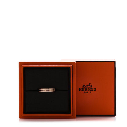Hermes 18K Rose Gold Diamond Ariane Wedding Band Ring 51 5.75 6 of 6