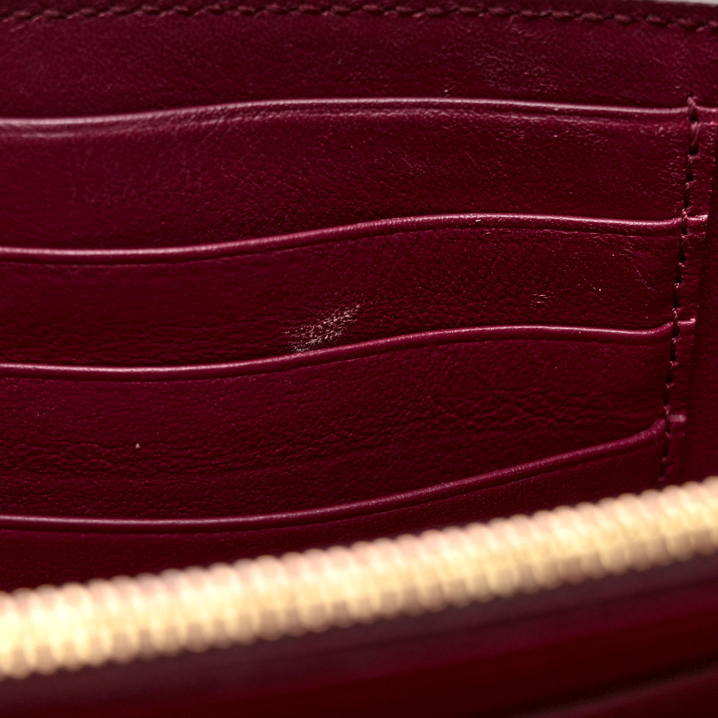 Grained Calfskin Medium Trotteur Multifunction Flap Wallet Plum