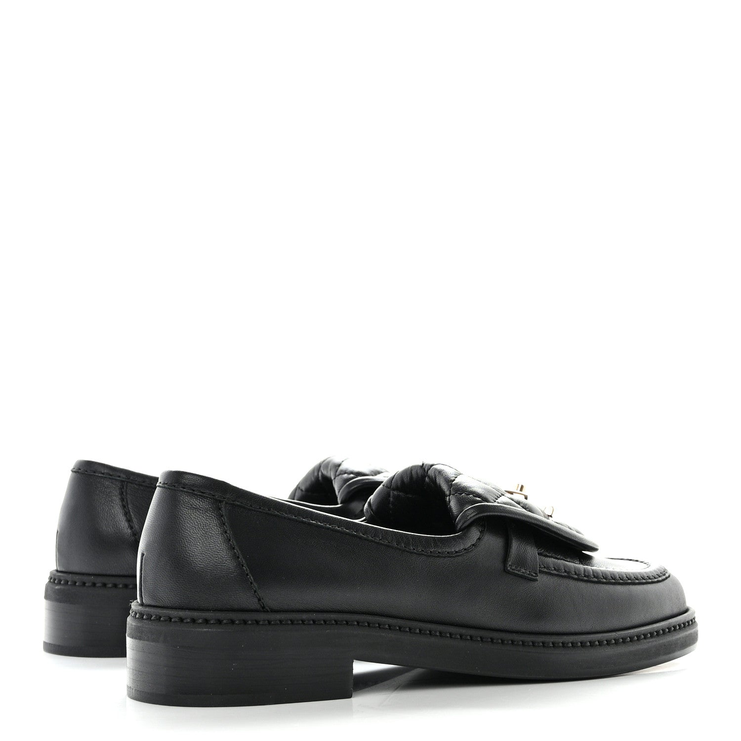 Chanel Lambskin Quilted CC Turnlock Loafers 36 Black 4 of 9