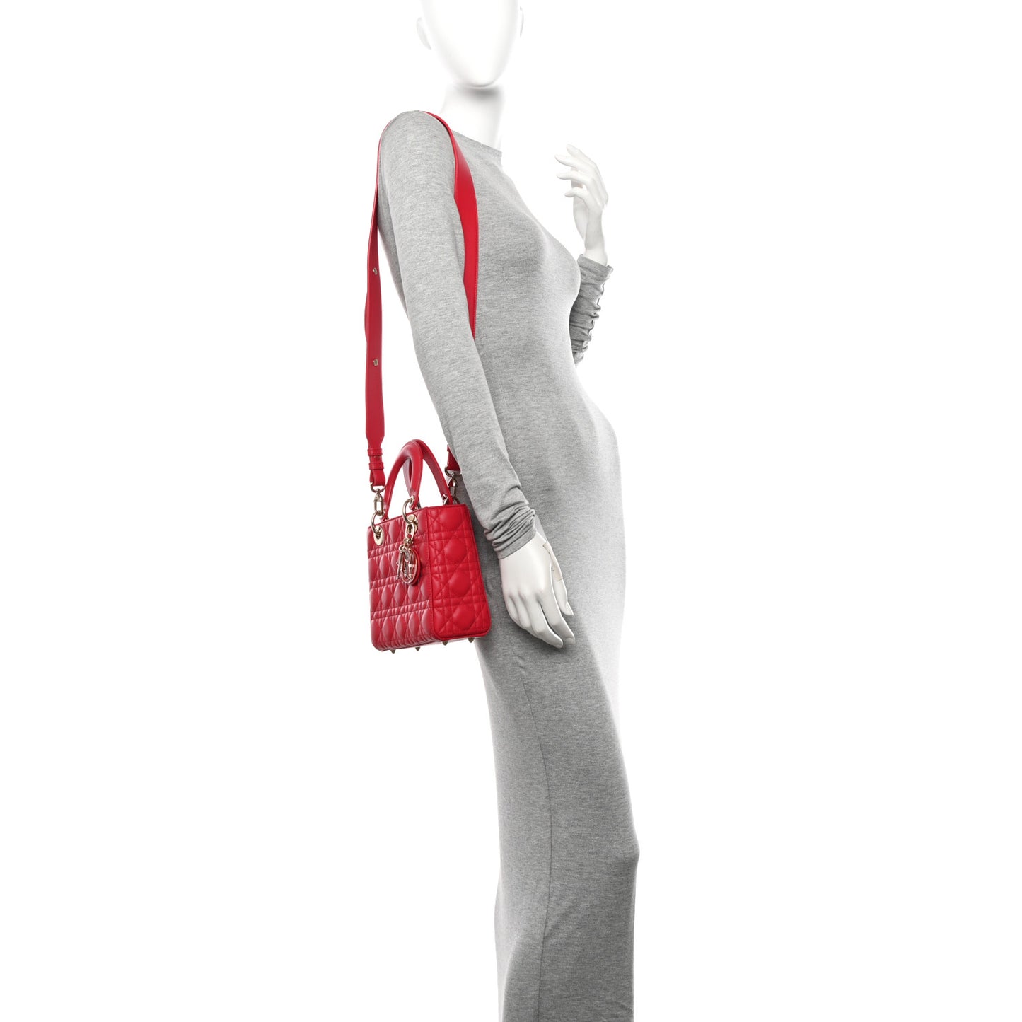Lambskin Cannage Small My ABCDior Lady Dior Red