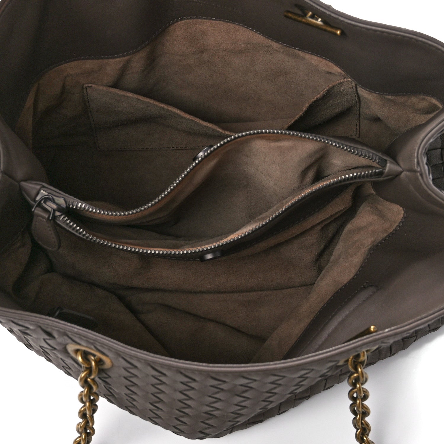 Bottega Veneta Nappa Intrecciato Large Classic Chain Strap Tote Brown 6 of 14