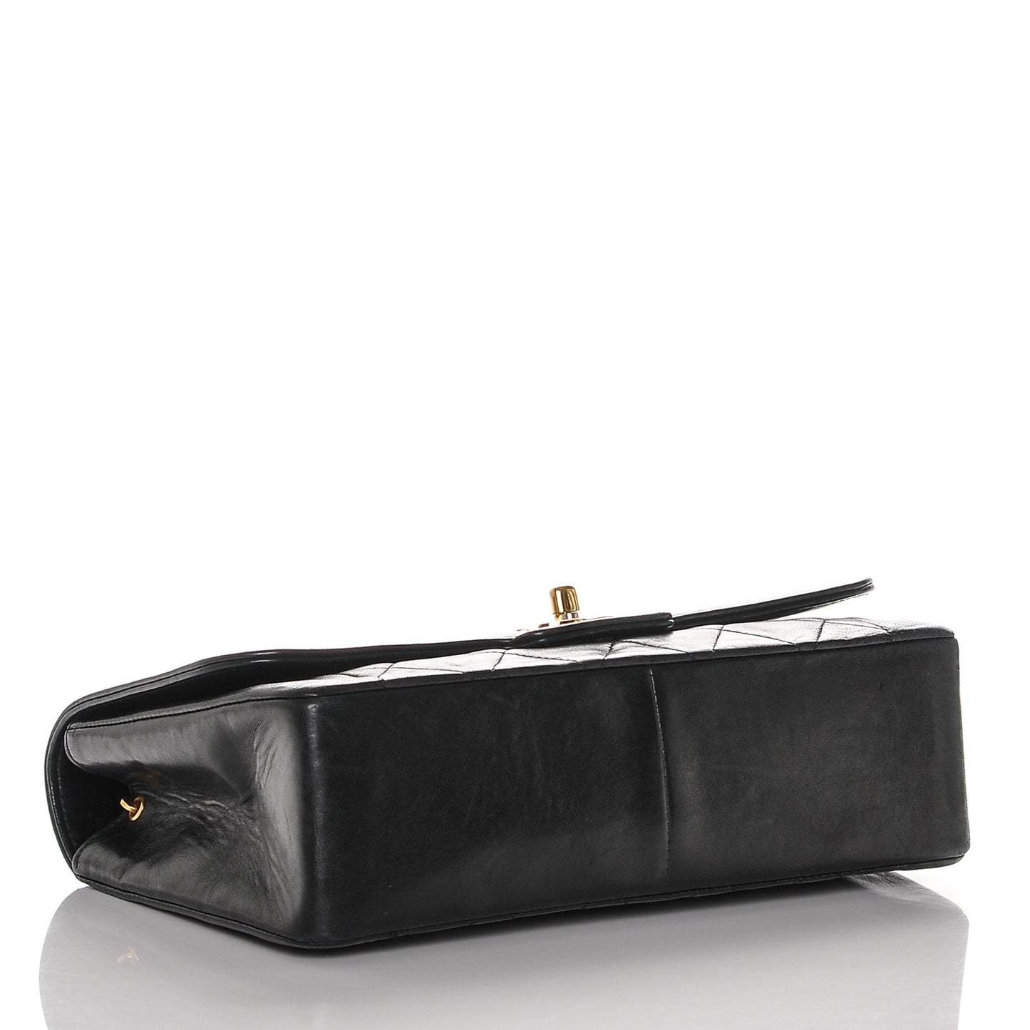 Lambskin Quilted Medium Single Flap Black