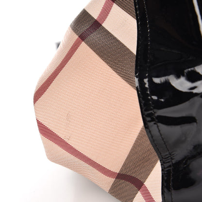 Burberry Patent Nova Check Small Tote Black 9 of 10