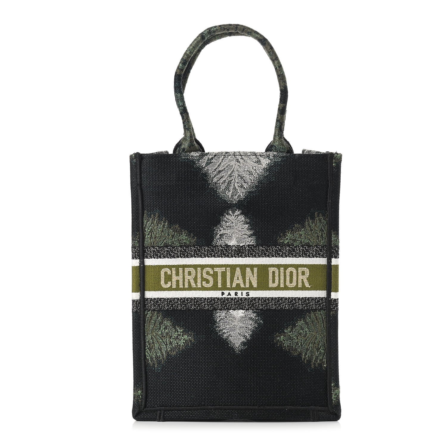 Christian Dior Canvas Tie And Dior Vertical Book Tote Green Multicolor 1 of 11