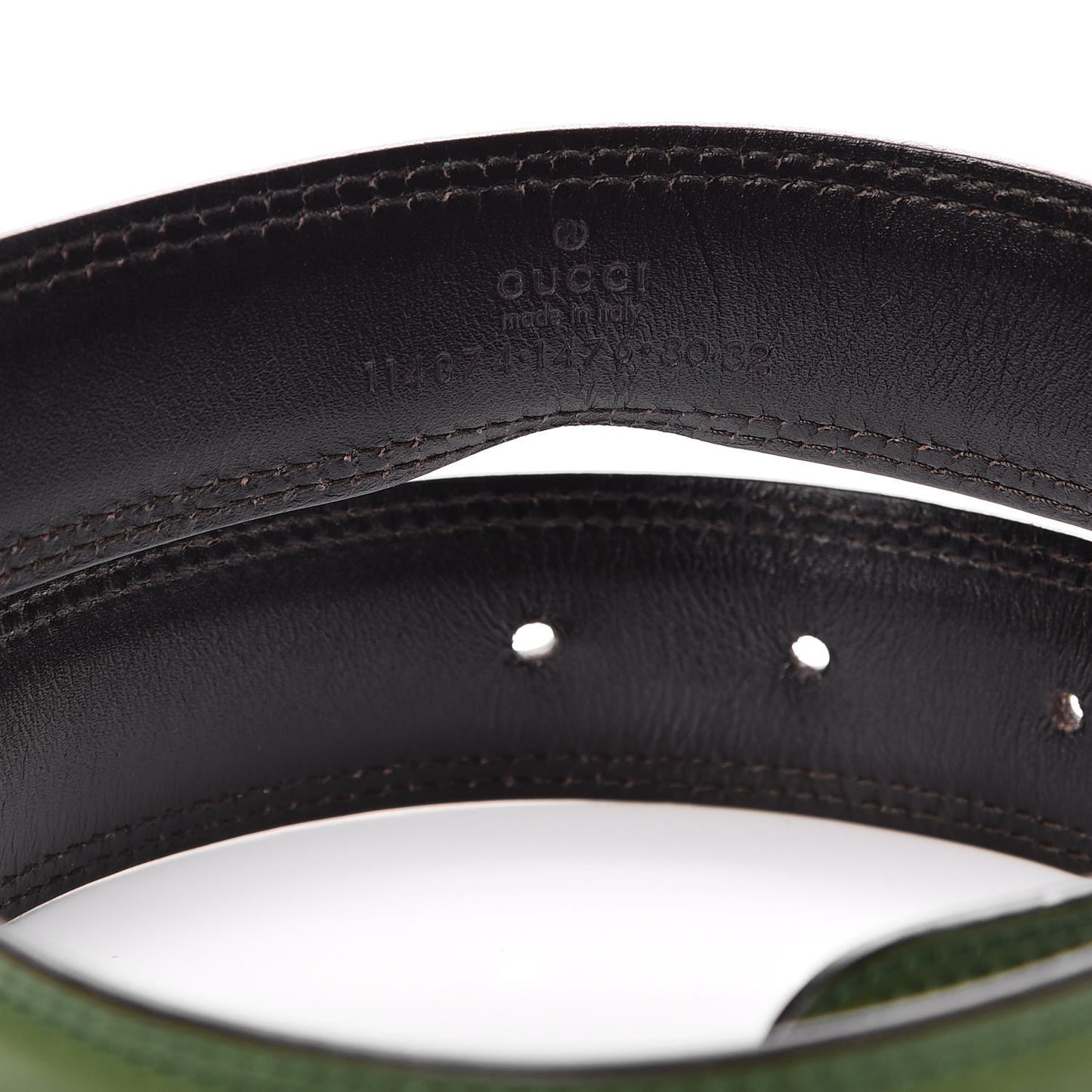 Calfskin Interlocking G Belt 80 32 Green
