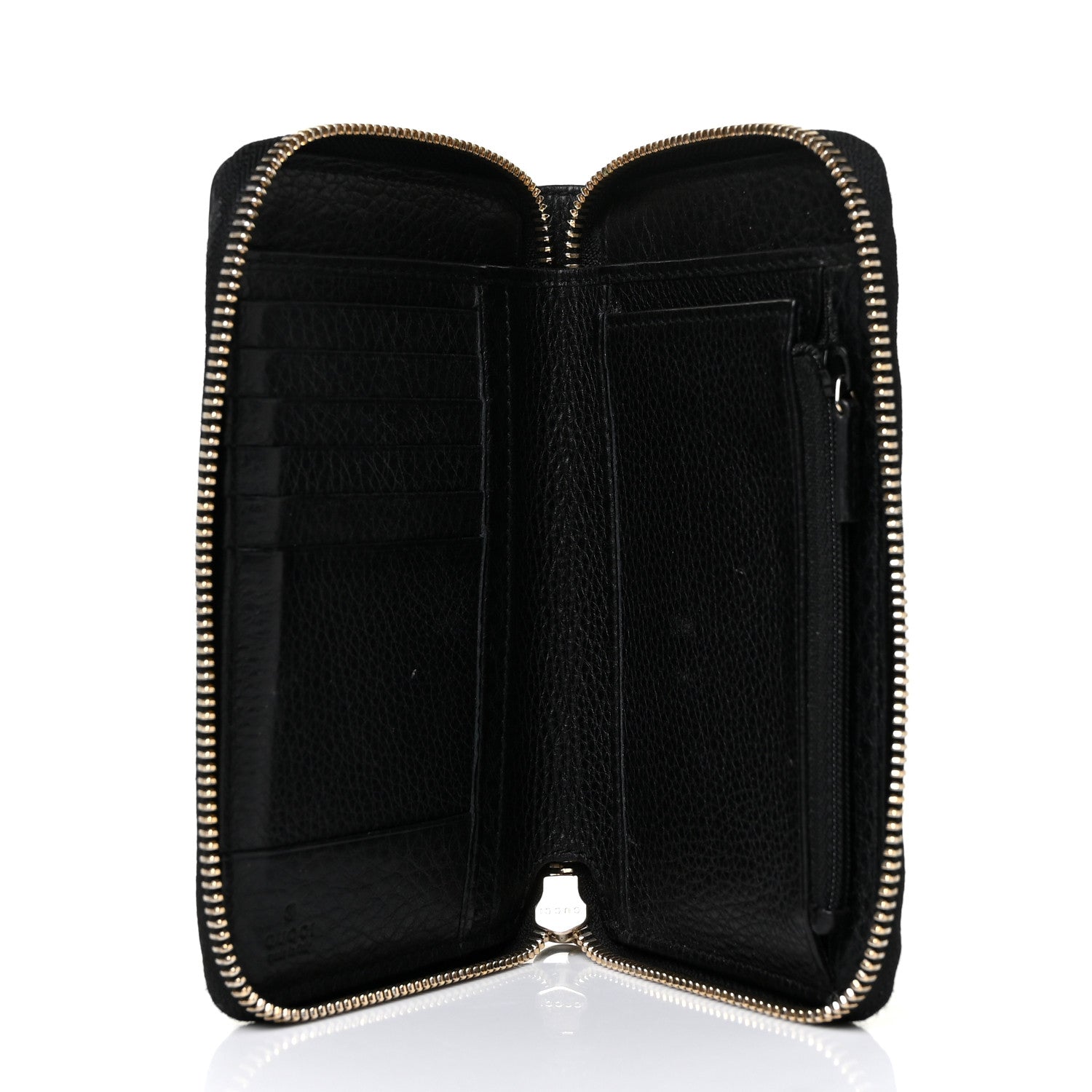 Gucci Pebbled Calfskin Medium Soho Zip Around Wallet Black 5 of 10