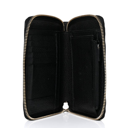 Gucci Pebbled Calfskin Medium Soho Zip Around Wallet Black 5 of 10