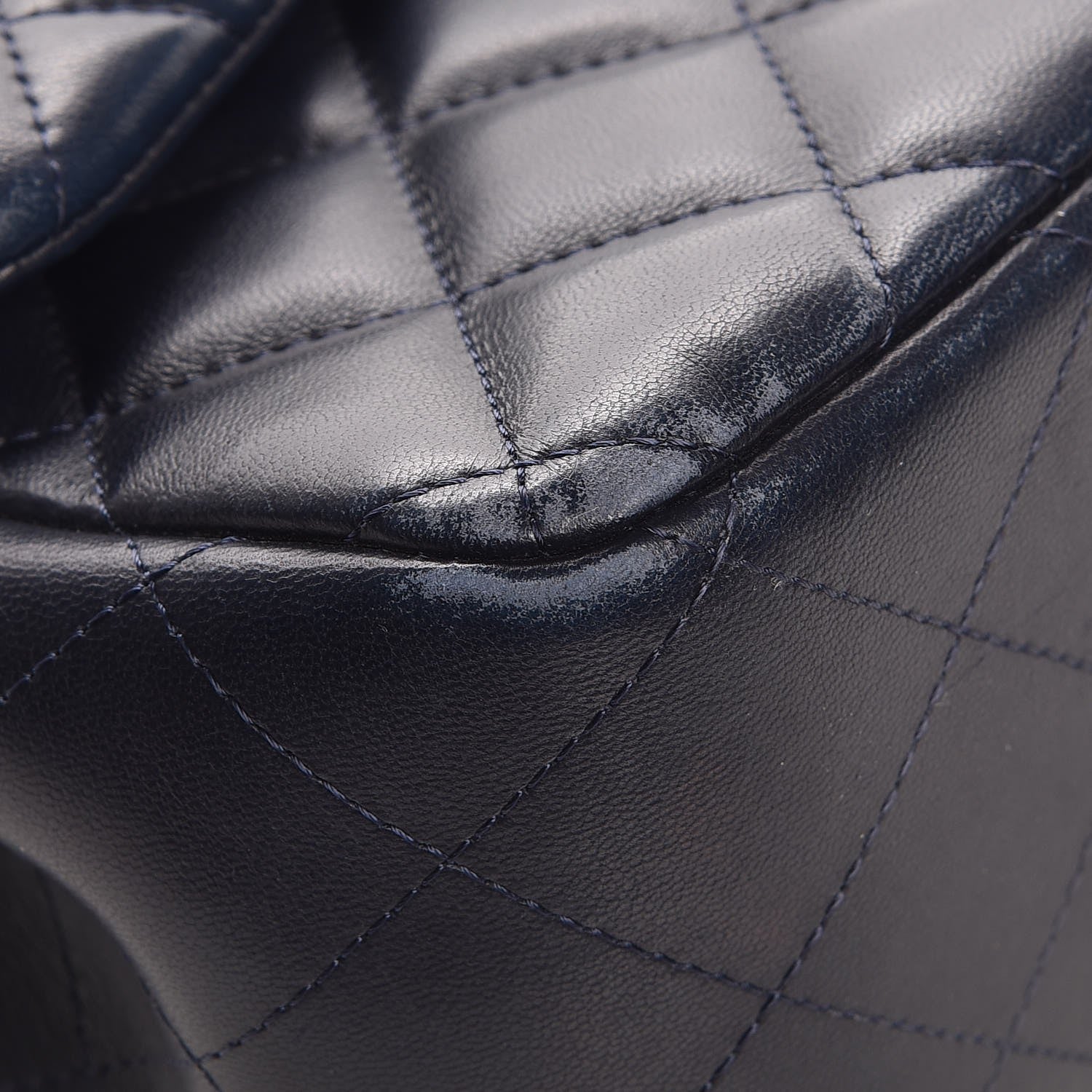 Chanel Lambskin Quilted Jumbo Double Flap Navy 11 of 14