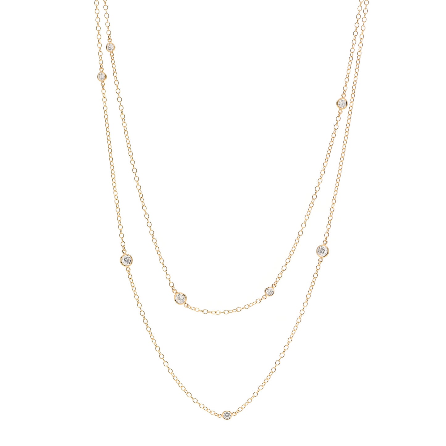18K Yellow Gold 1.21ctw Elsa Peretti Diamonds by the Yard Sprinkle Necklace