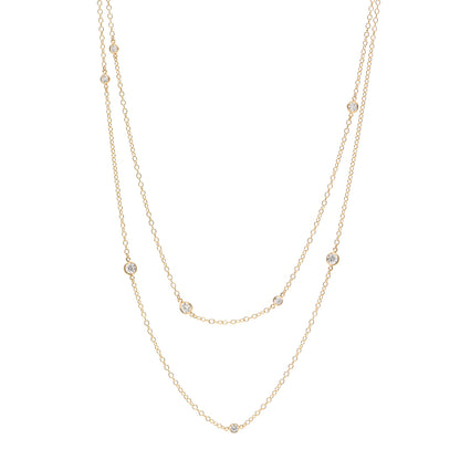 Tiffany 18K Yellow Gold 1.21ctw Elsa Peretti Diamonds by the Yard Sprinkle Necklace 1 of 7