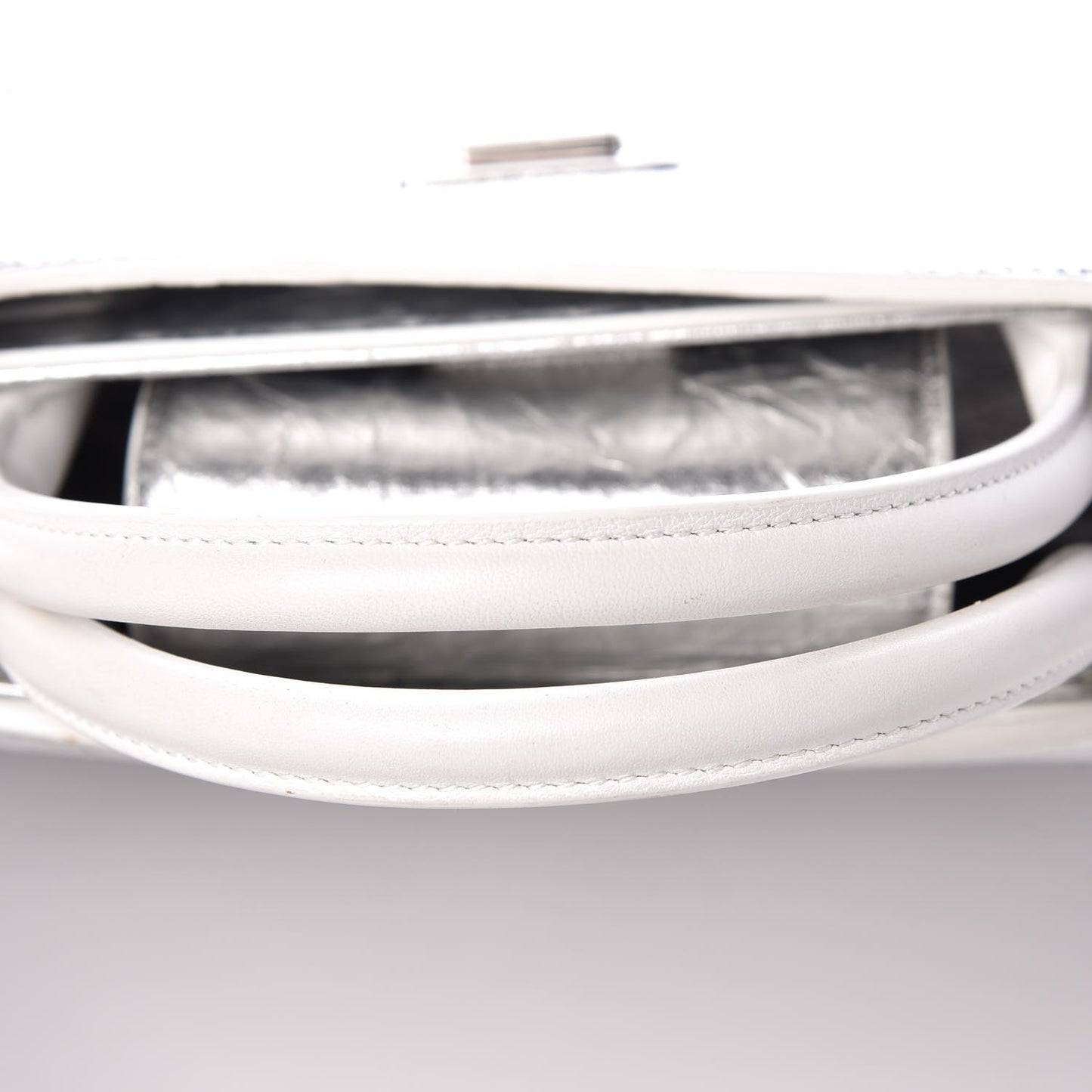 Metallic Calfskin Large Diorever Flap Silver