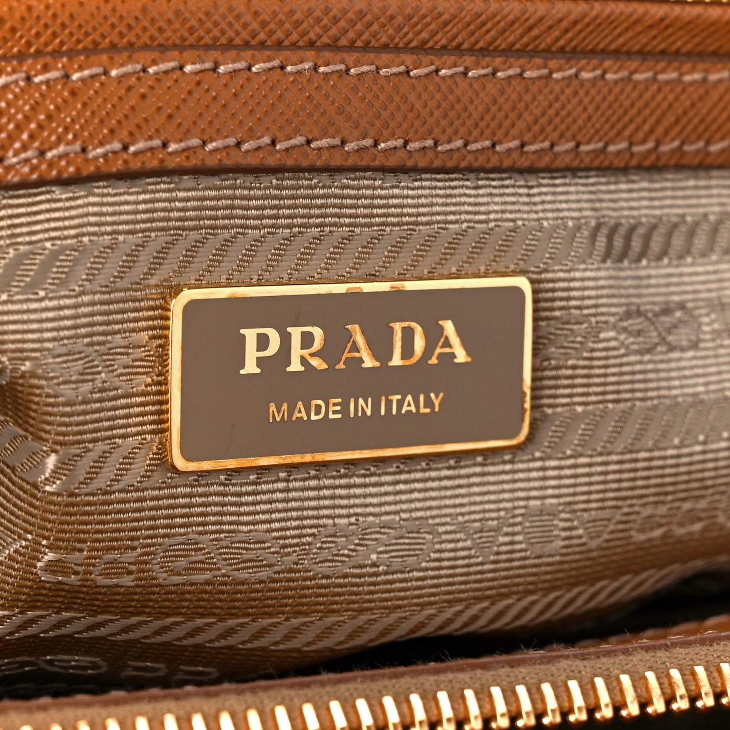 Saffiano Small Galleria Double Zip Tote Caramel