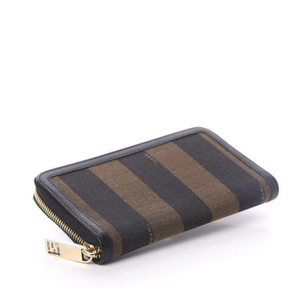 Fendi Pequin Cuoio Vegetale Zip Around Wallet Tobacco Black 4 of 6