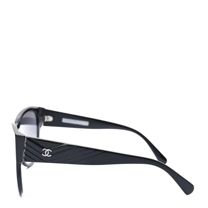 Chanel Acetate Polarized Butterfly CC Sunglasses 5412 Black 3 of 8