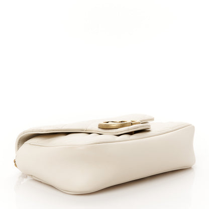 Gucci Calfskin Matelasse Super Mini GG Marmont Shoulder Bag White 4 of 10