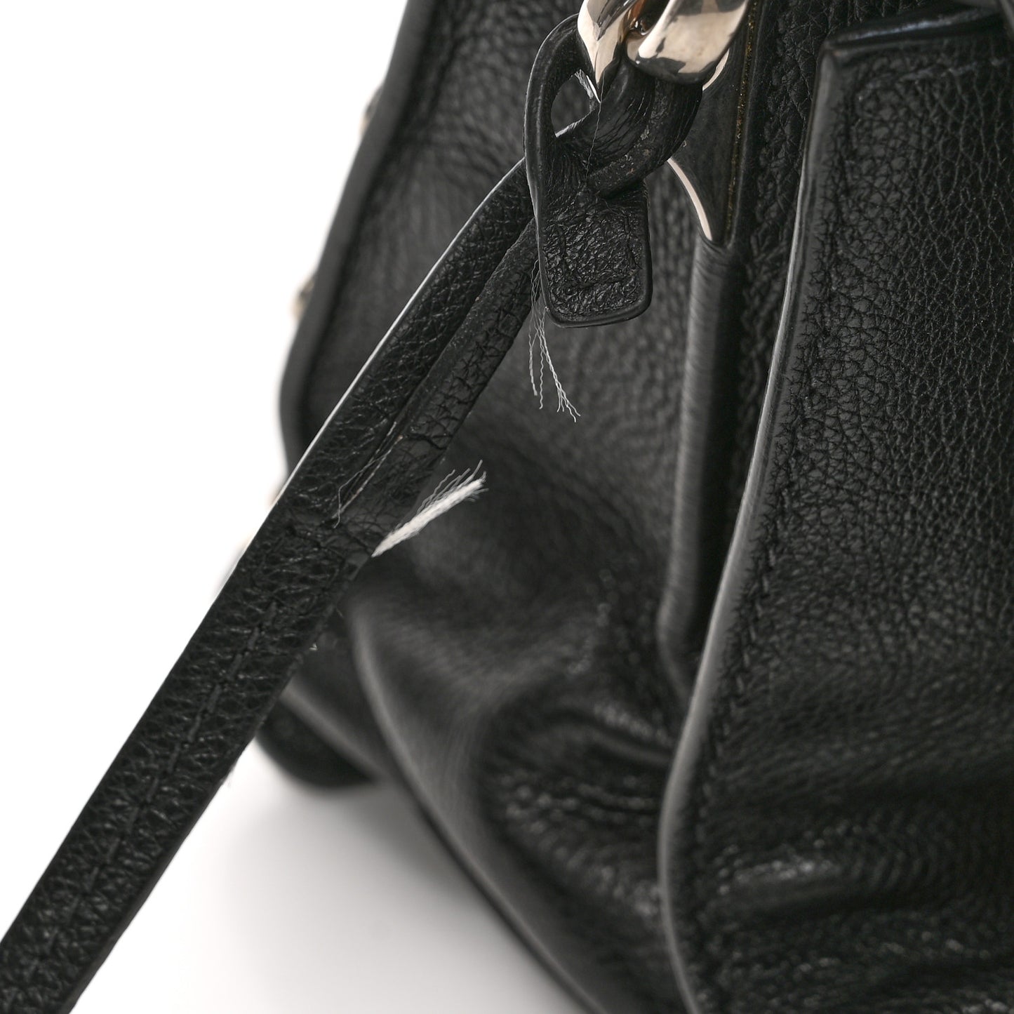 Glace Calfskin Studded Etiquette Flap Black