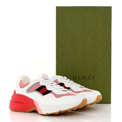 Gucci Lavaredo Eco Fabric Mesh Web Womens Rhyton Reflective Sneakers 39.5 Great White Water Rose Silver 8 of 8