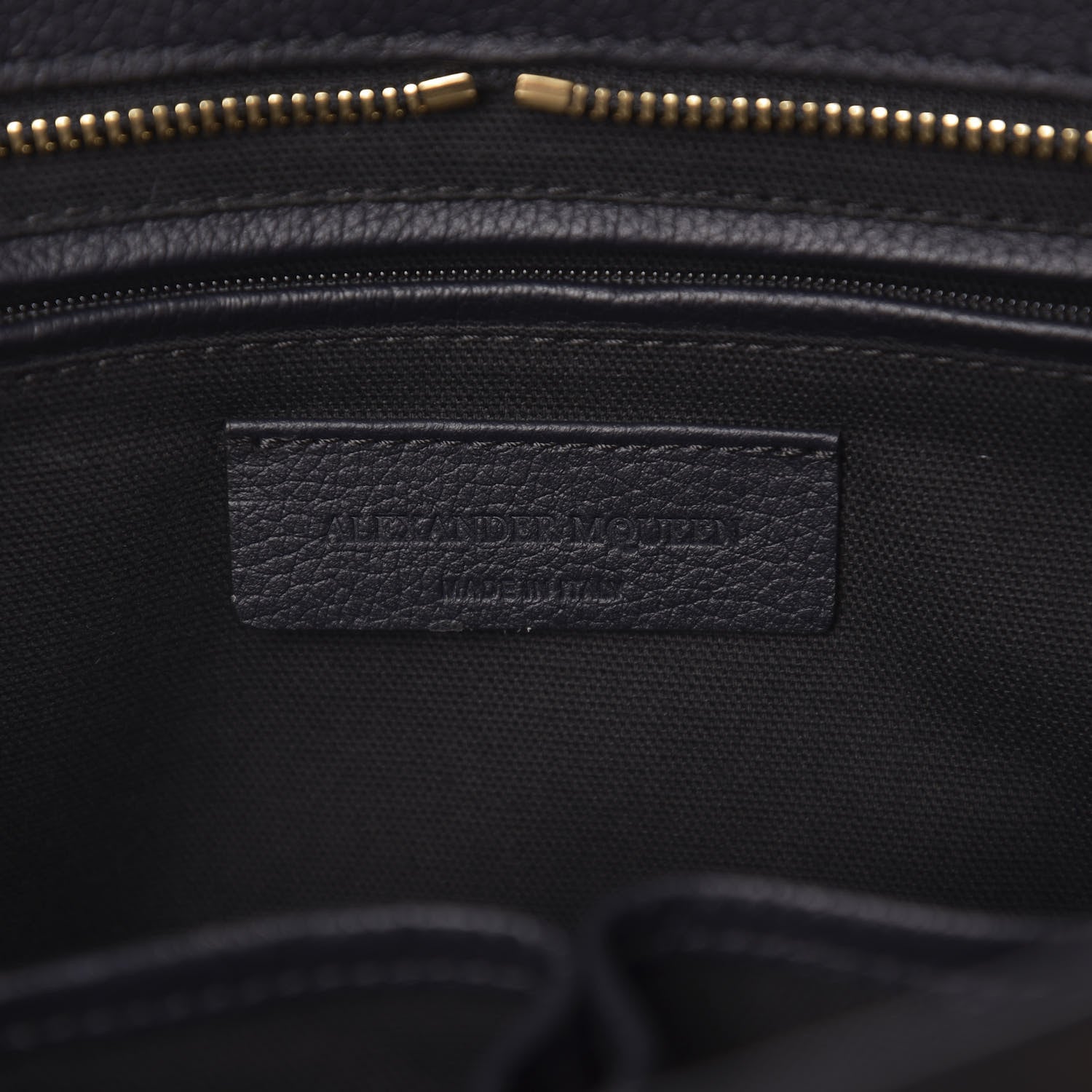 Alexander McQueen Pebbled Calfskin Small Skull Padlock Zip Around Tote Black 6 of 10