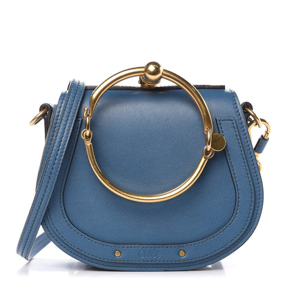 Chloe Calfskin Suede Small Nile Bracelet Bag Vinyl Blue 1 of 10