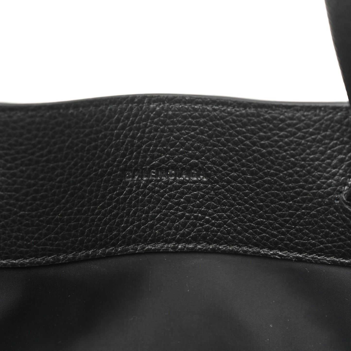 Grained Calfskin Embossed Car East West Tote Black