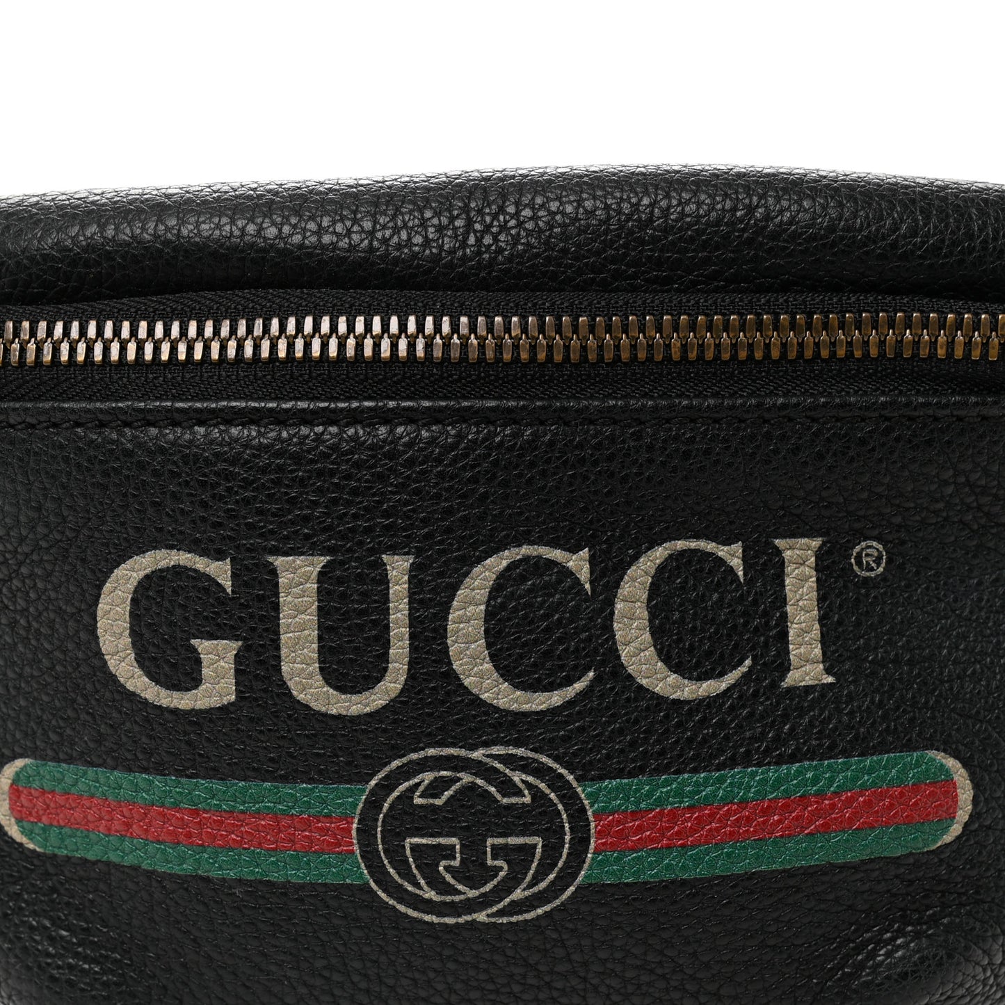 Grained Calfskin Small Logo Belt Bag Black