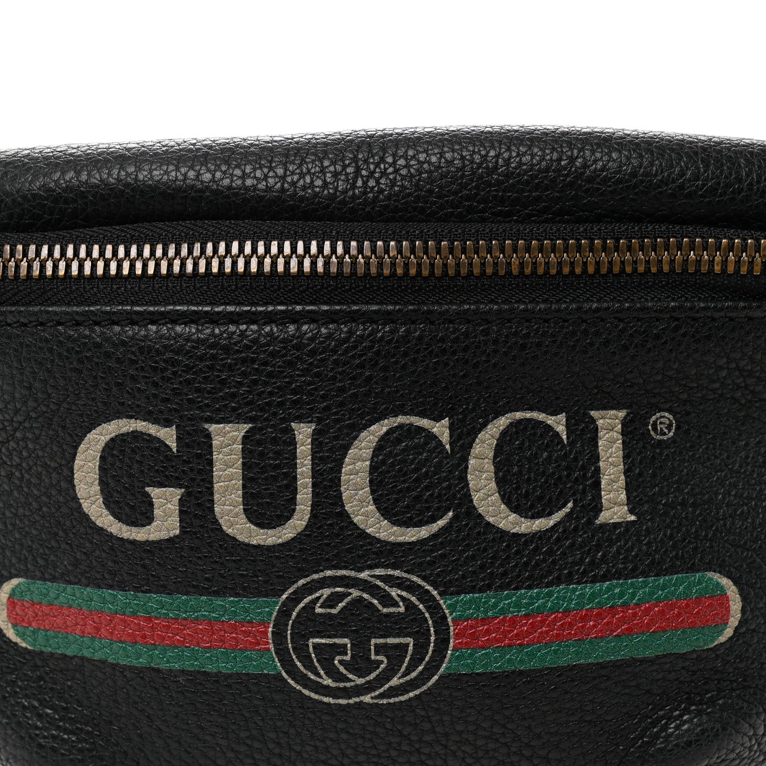 Gucci Grained Calfskin Small Logo Belt Bag Black 8 of 10
