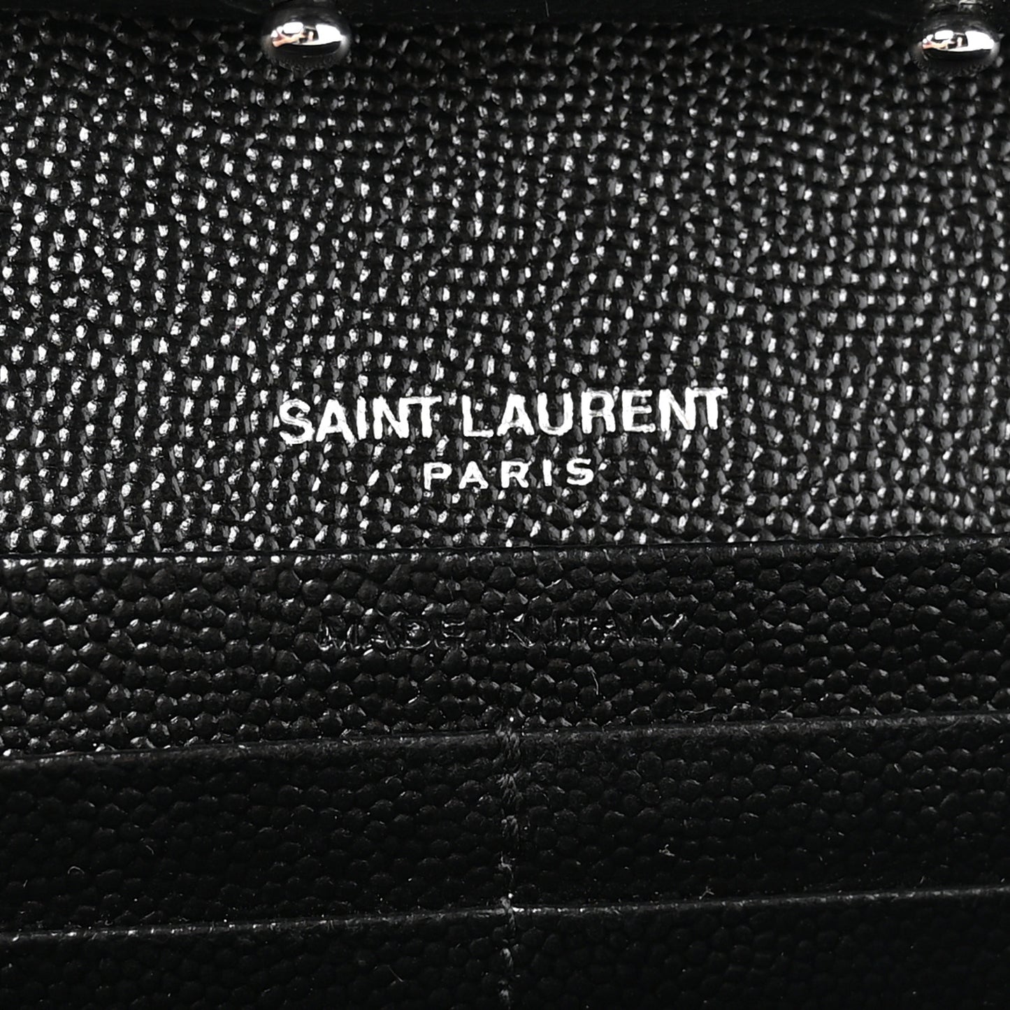 Grain De Poudre Matelasse Chevron Monogram Chain Wallet Black