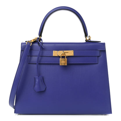 Hermes Tadelakt Kelly Sellier 28 Bleu Electrique 1 of 13