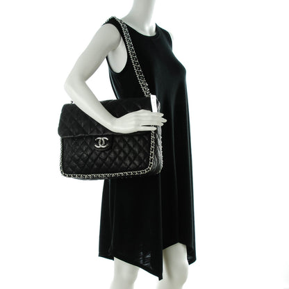 Chanel Washed Lambskin Quilted Maxi Chain Around Flap Black 2 of 7