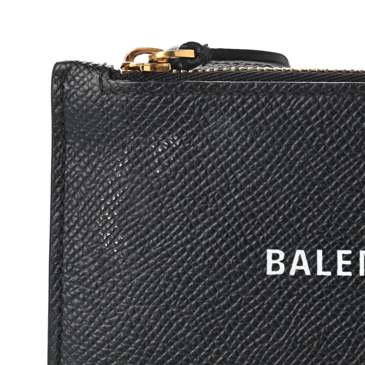Signature Grained Calfskin Logo Cash Long Coin Card Holder Black White