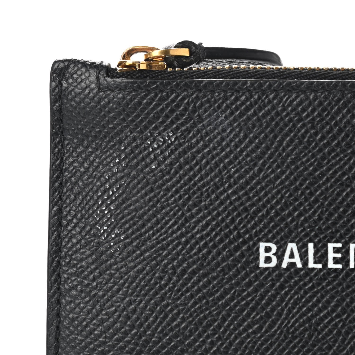 Balenciaga Signature Grained Calfskin Logo Cash Long Coin Card Holder Black White 7 of 8