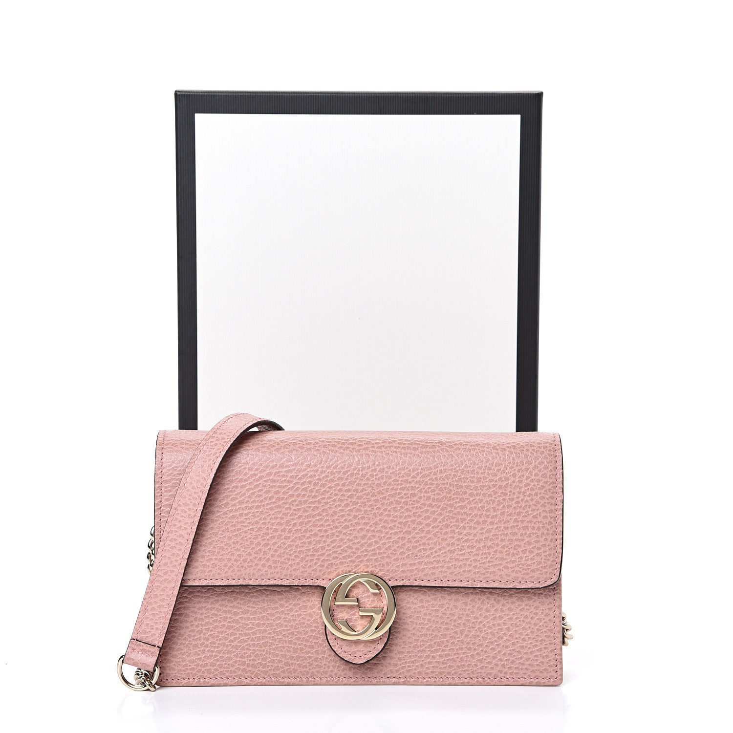 Gucci Dollar Calfskin Interlocking G Chain Wallet Soft Pink 13 of 13