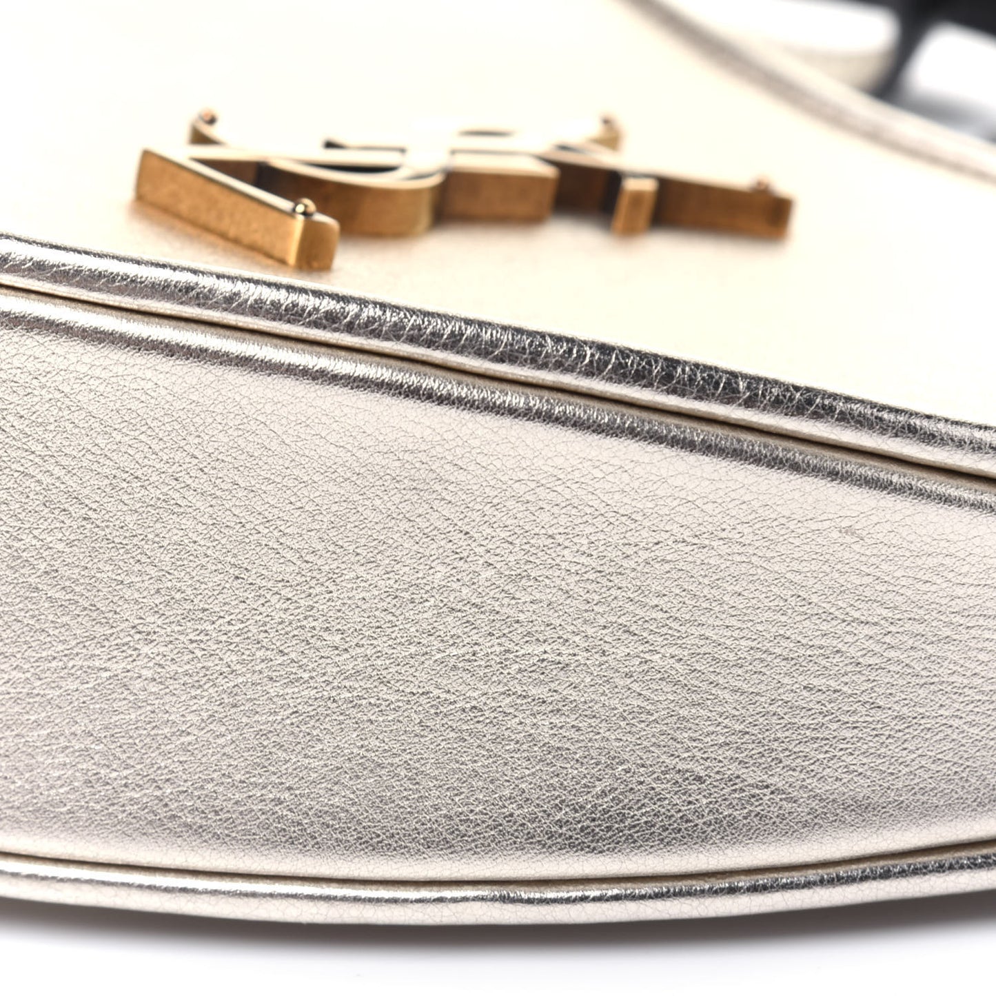 Metallic Calfskin Heart Monogram Crossbody Pale Gold