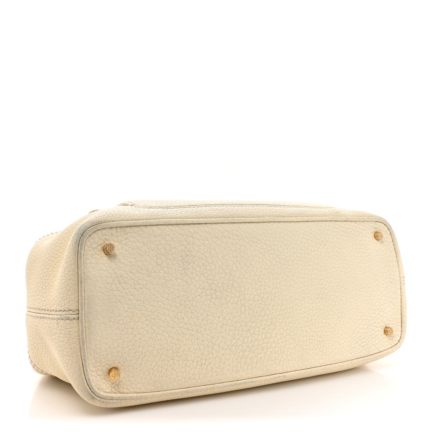 Grained Calfskin Globe Shoulder Bag Ivory