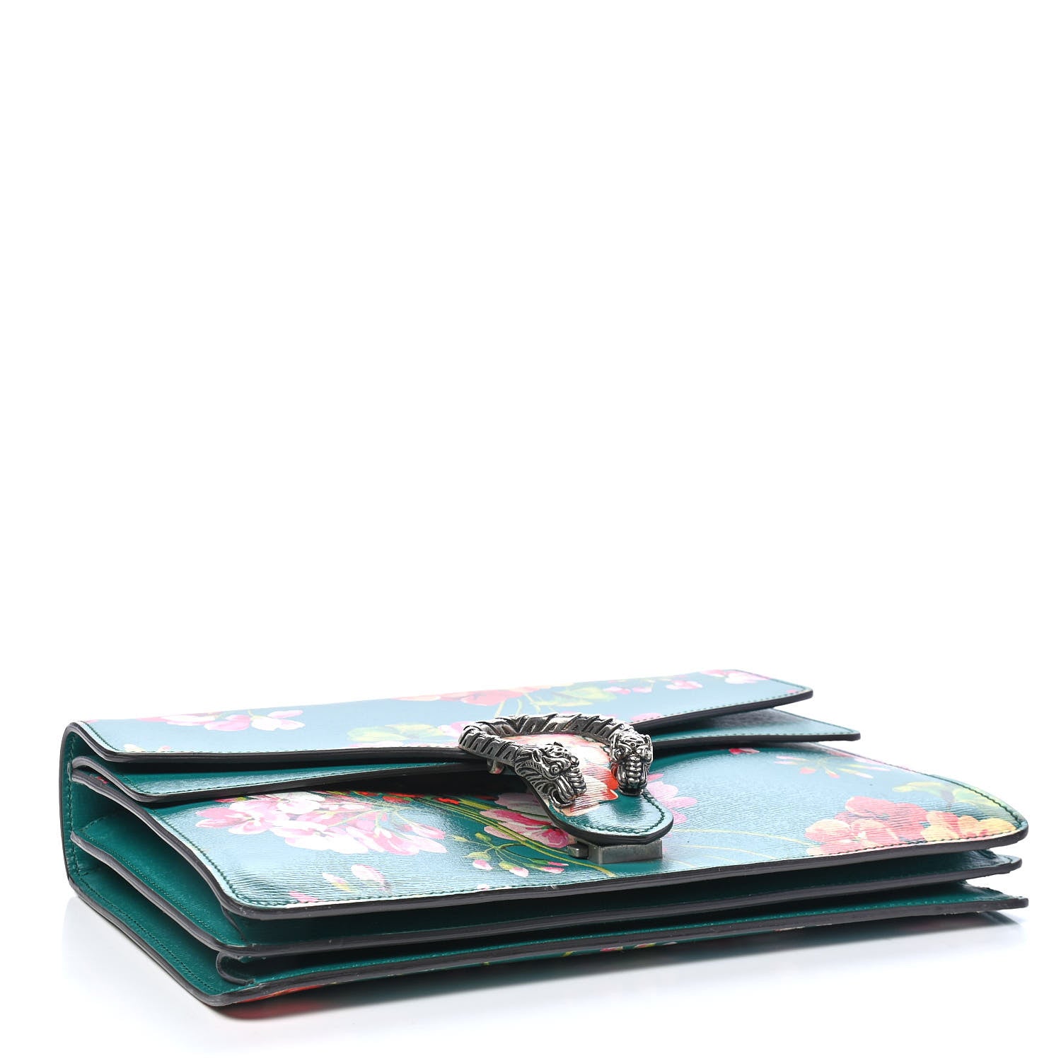 Gucci Calfskin Blooms Print Medium Dionysus Shoulder Bag Bright Emerald Multicolor 3 of 8