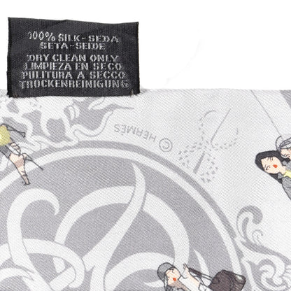 Hermes Silk Ex-Libris Les Parisie Twilly Gris Perle Jaune Soufre 3 of 4