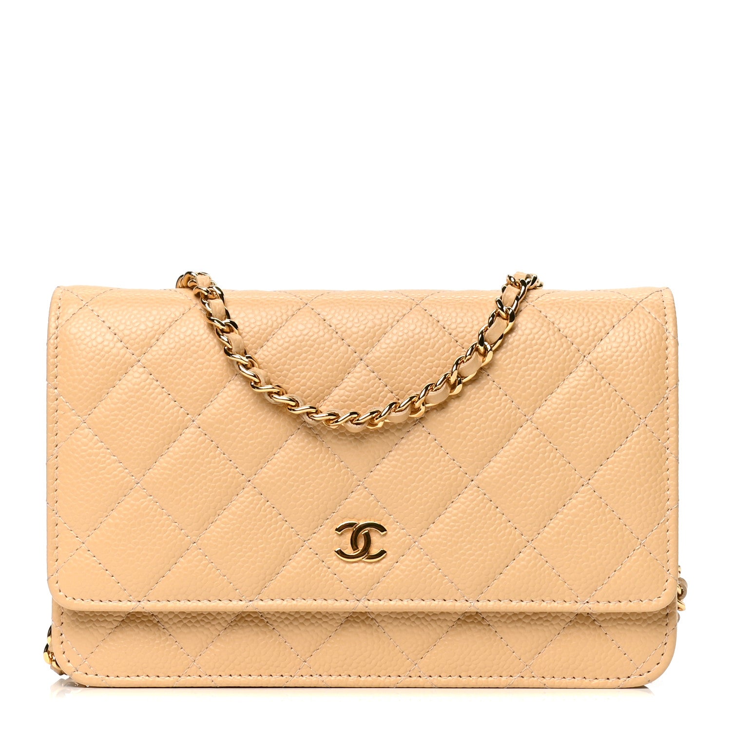 Chanel Caviar Quilted Wallet On Chain WOC Beige Clair 1 of 4