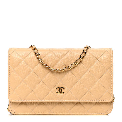 Chanel Caviar Quilted Wallet On Chain WOC Beige Clair 1 of 4