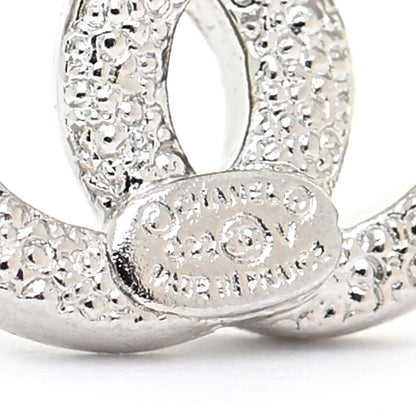 Chanel Crystal Timeless CC Earrings Silver 4 of 4