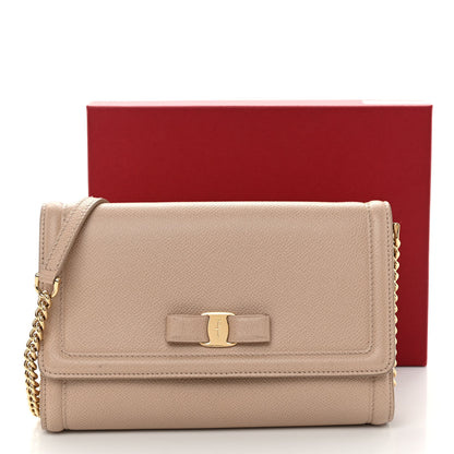 Salvatore Ferragamo Hammered Calfskin Vara Bow Minibag Beige 10 of 10