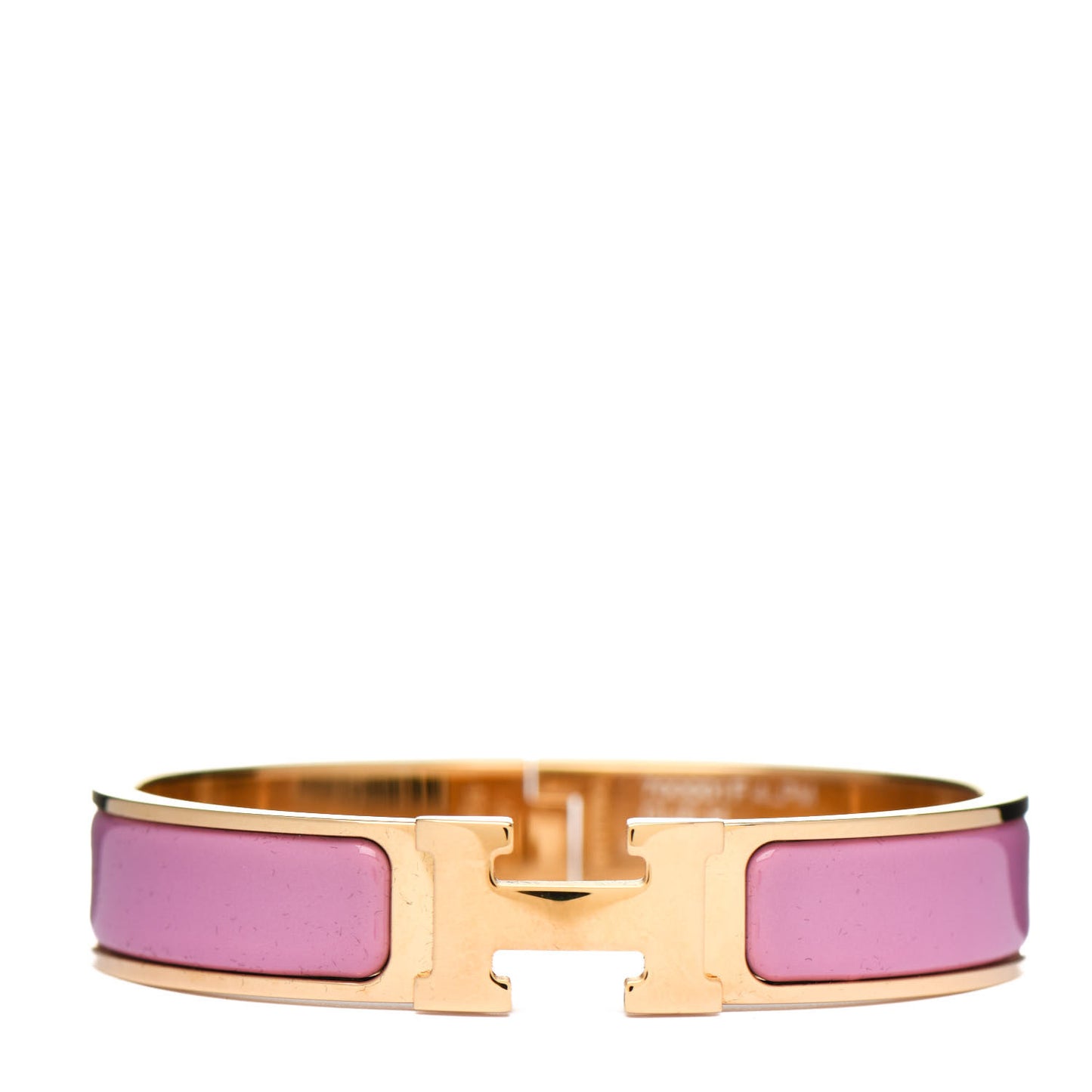 Enamel Narrow Clic Clac H Bracelet PM Rose Flamingo