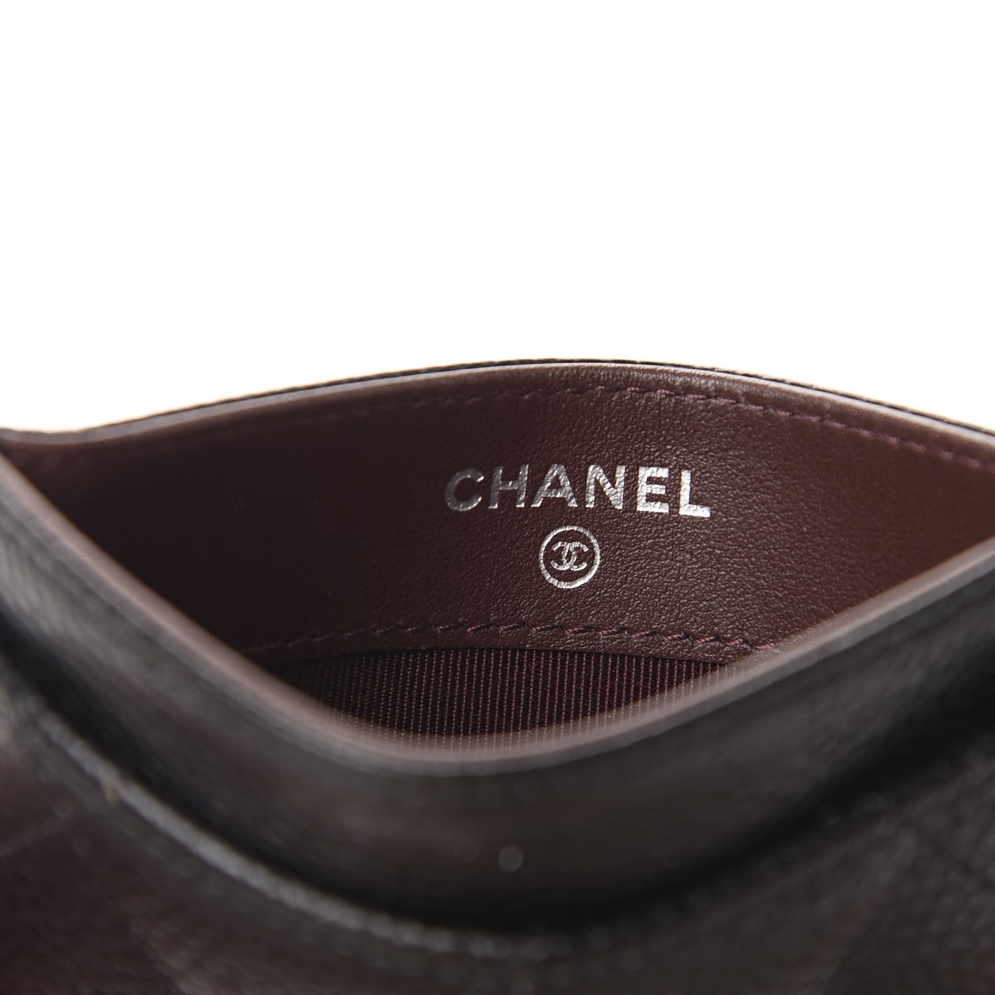 Caviar Quilted Card Holder Black