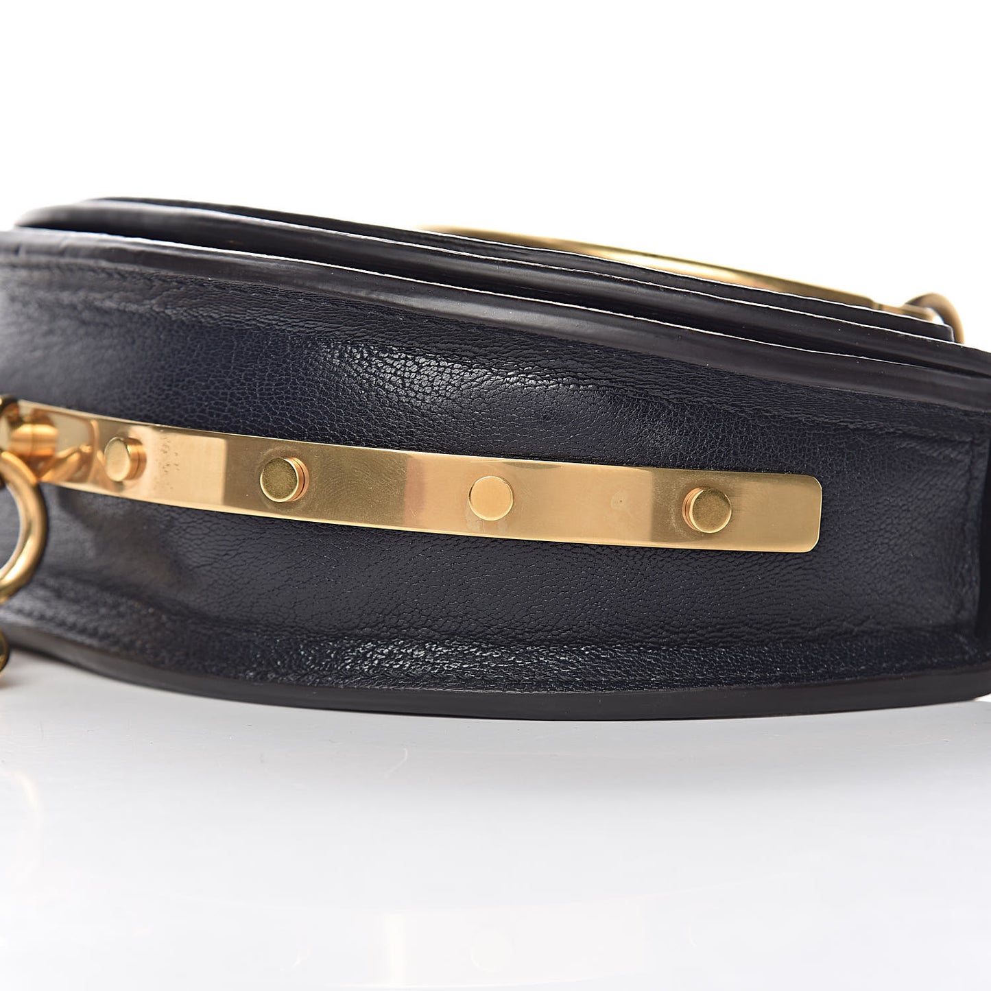Calfskin Small Nile Bracelet Minaudiere Bag Black
