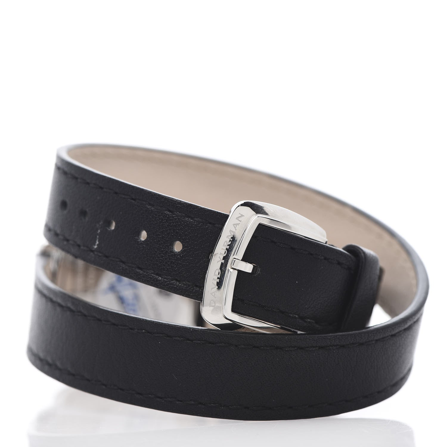 David Yurman Stainless Steel Calfskin Diamond 27mm Albion Wrap Quartz Watch Black 4 of 6