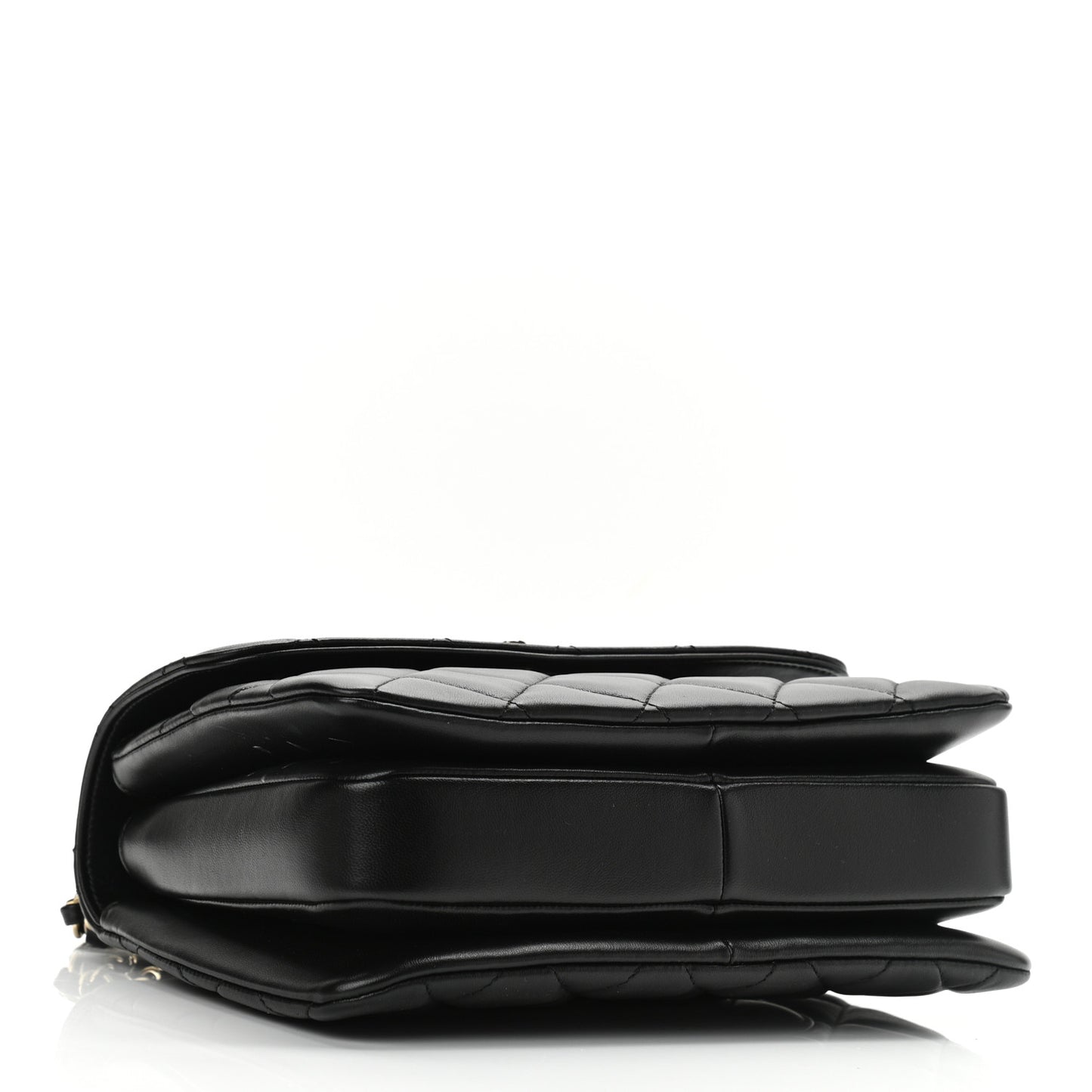 Lambskin Quilted Small Trendy CC Dual Handle Flap Bag Black
