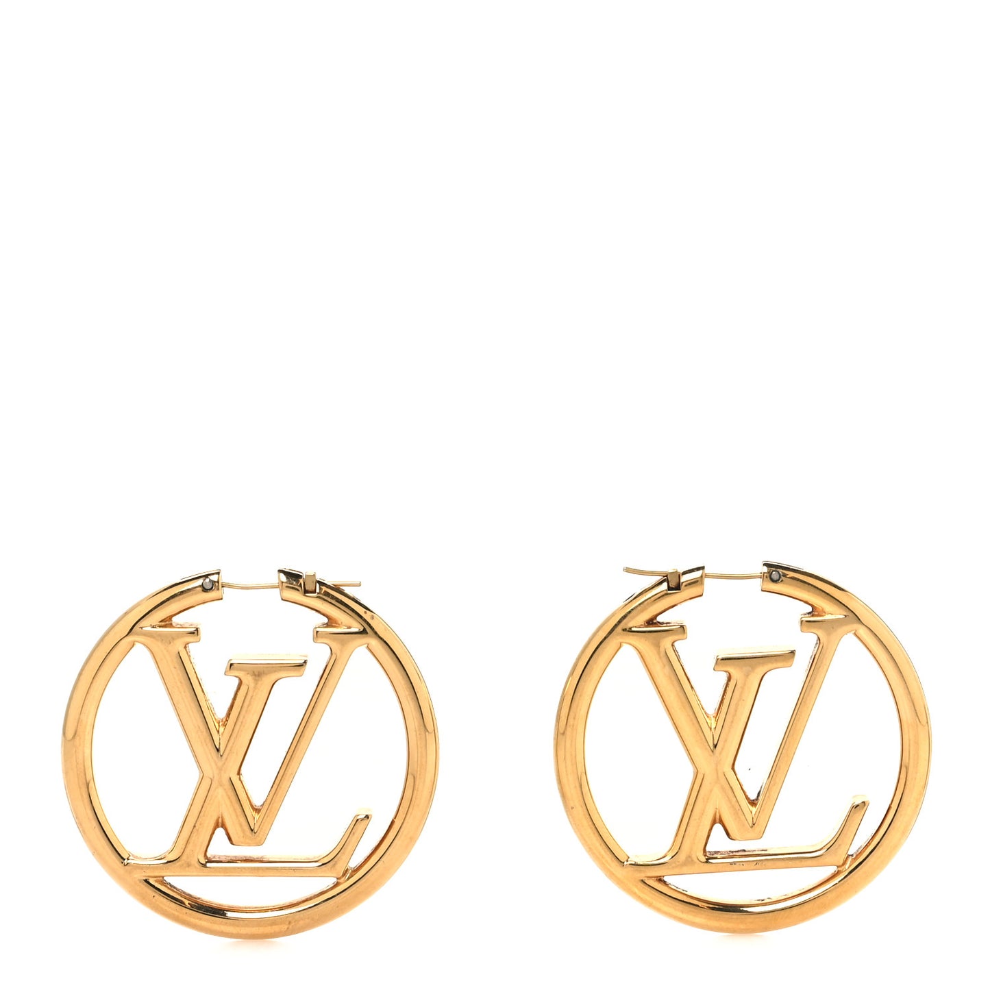 Metal Louise Hoop Earrings Gold