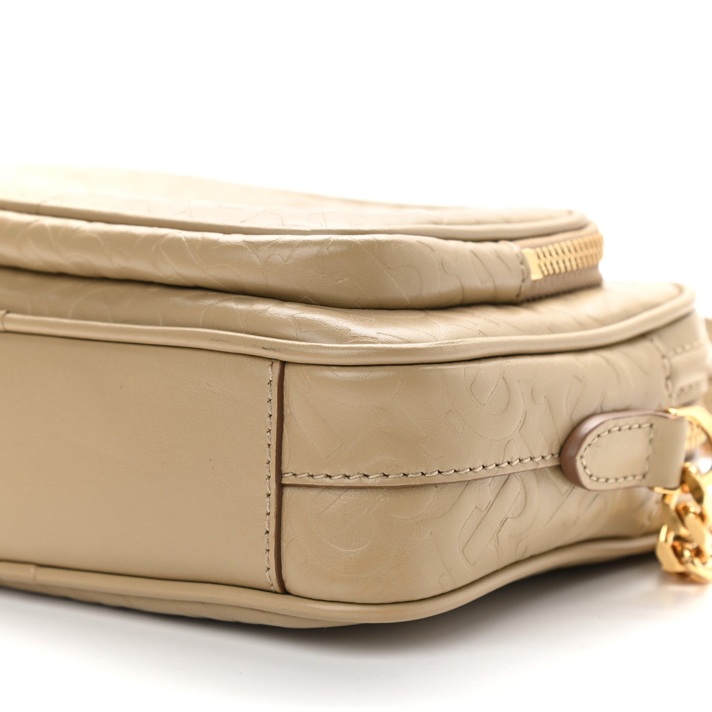 Calfskin Embossed Monogram Camera Chain Bag Honey