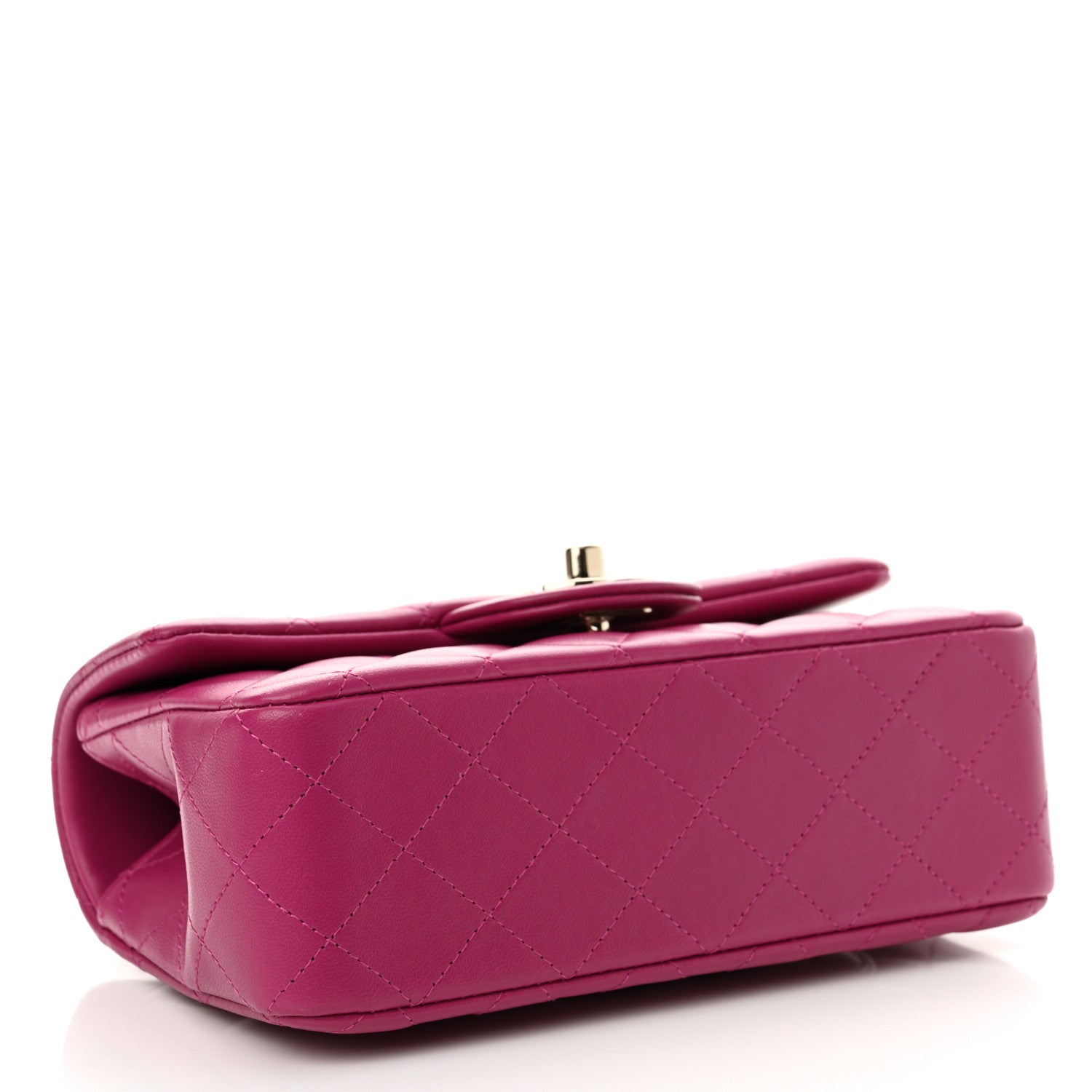 Chanel Lambskin Quilted Mini Top Handle Rectangular Flap Fuchsia 4 of 10