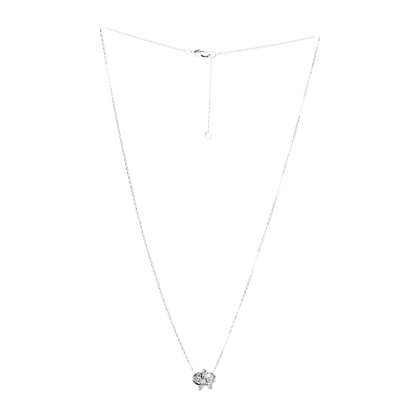 18K White Gold Diamond Caresse D'Orchidees Par Necklace